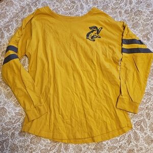 Yellow Long Sleeve Tee with Navy Accents